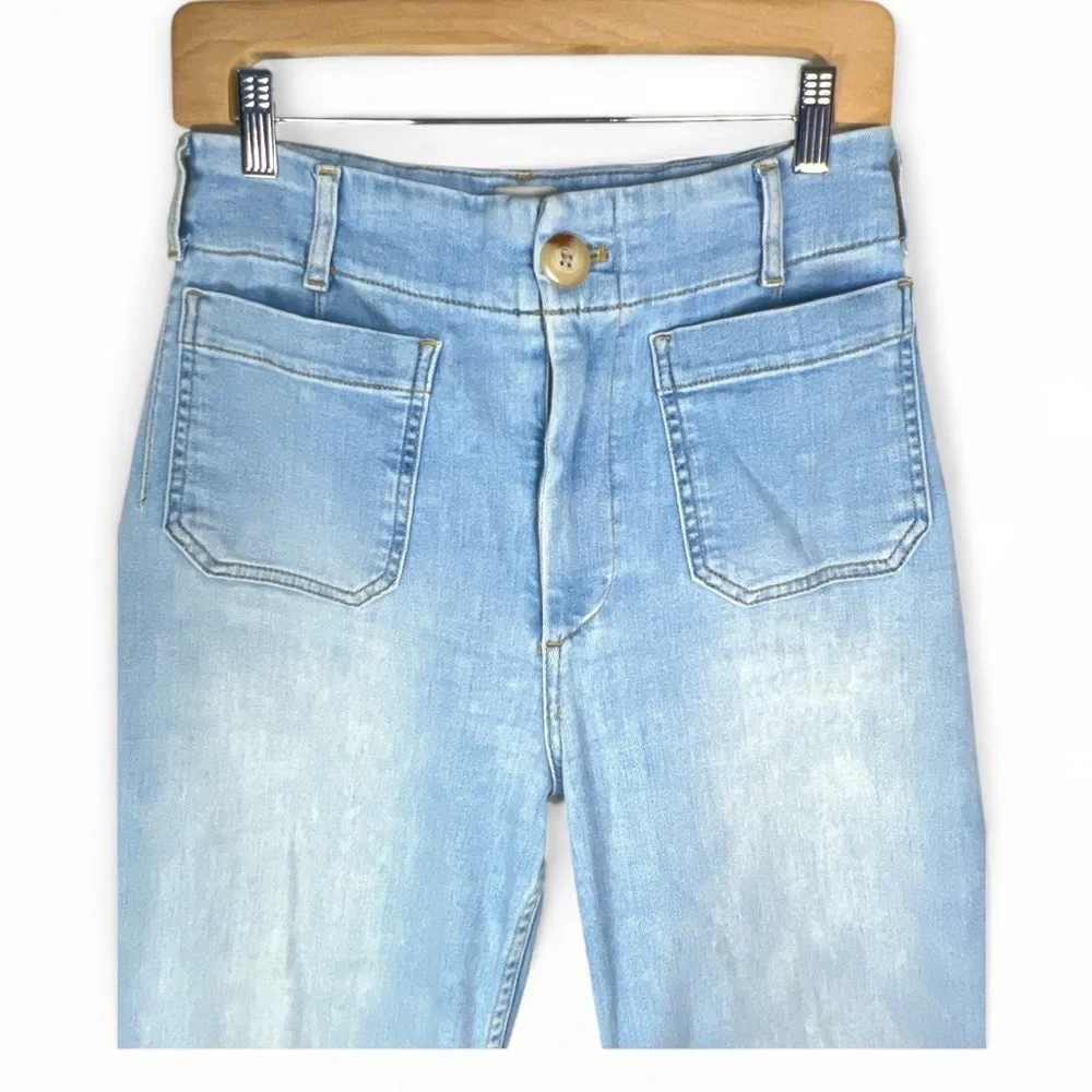Maeve Curvy Colette Crop-Wide Leg Jeans medium denim very stretchy & soft Sz 28 - Picture 4 of 5